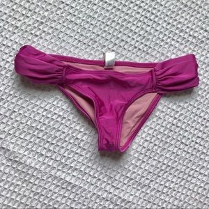 Luli Fama Fuschia Ruched Bikini Bottom